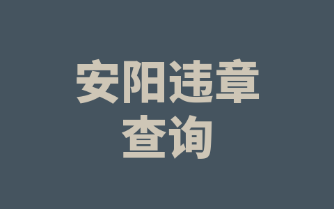 安阳违章查询
