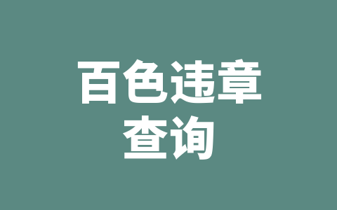 百色违章查询