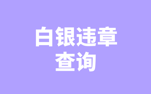 白银违章查询