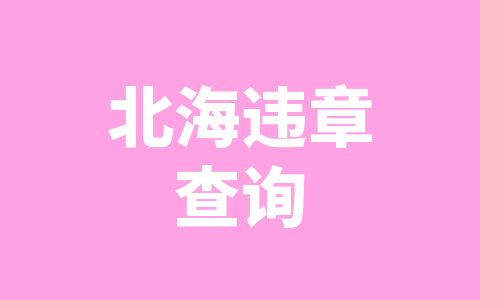 北海违章查询