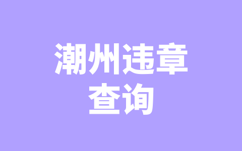 潮州违章查询