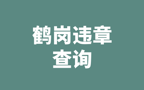 鹤岗违章查询