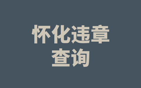 怀化违章查询