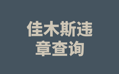 佳木斯违章查询