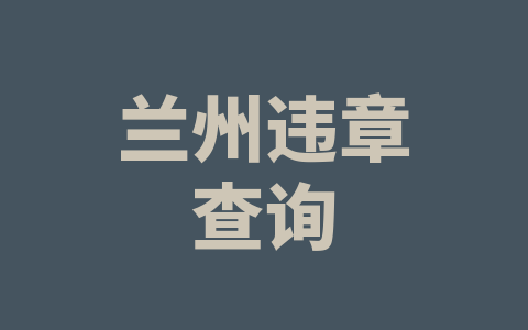 兰州违章查询