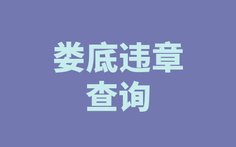 娄底违章查询