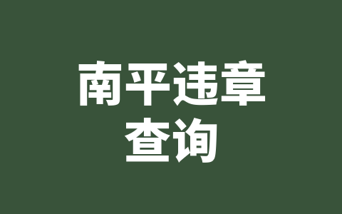 南平违章查询