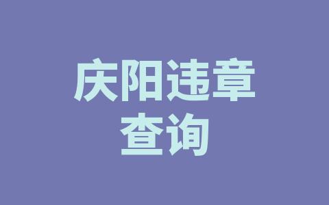 庆阳违章查询