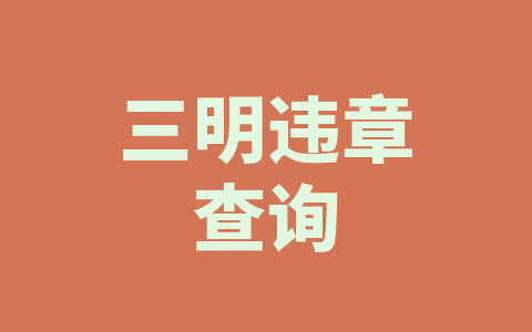 三明违章查询