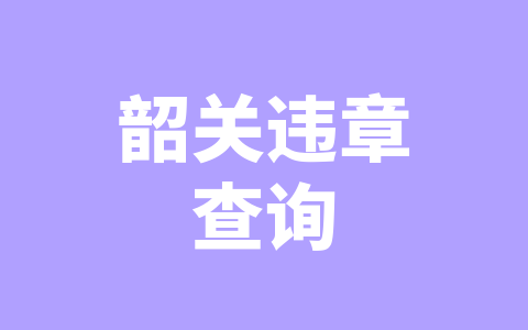 韶关违章查询