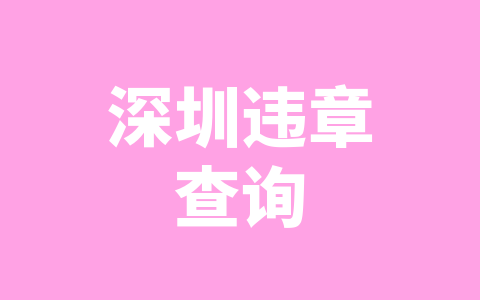 深圳违章查询