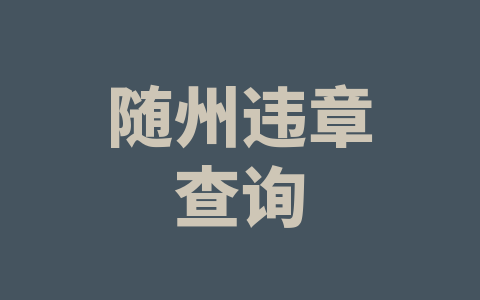 随州违章查询