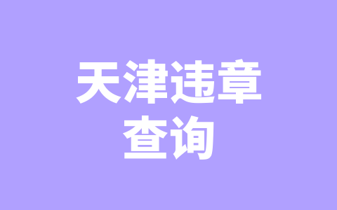 天津违章查询
