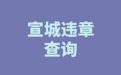 宣城违章查询