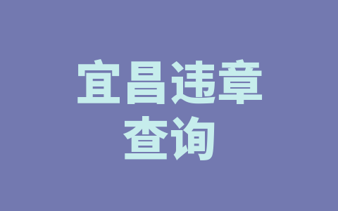宜昌违章查询