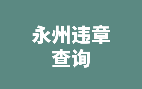 永州违章查询