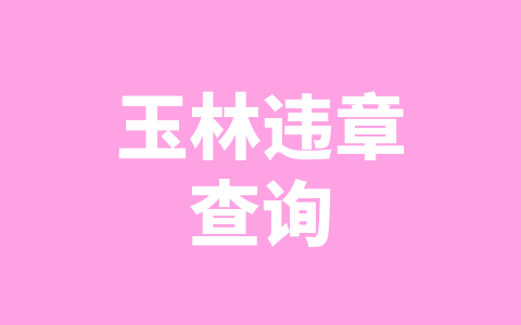 玉林违章查询