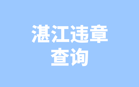 湛江违章查询