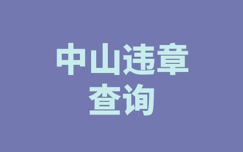 中山违章查询