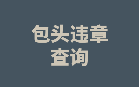 包头违章查询