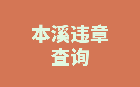 本溪违章查询