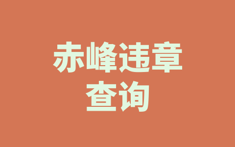 赤峰违章查询