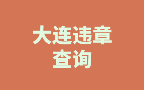大连违章查询