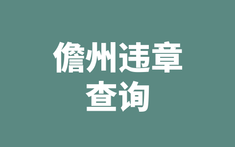 儋州违章查询