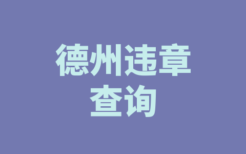 德州违章查询