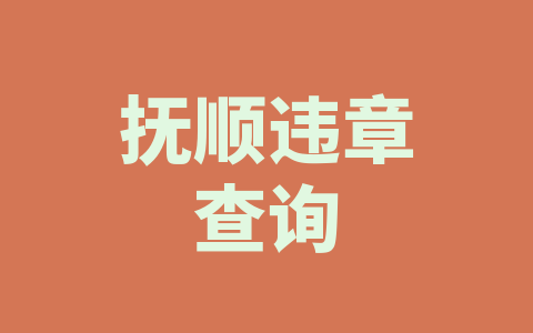 抚顺违章查询