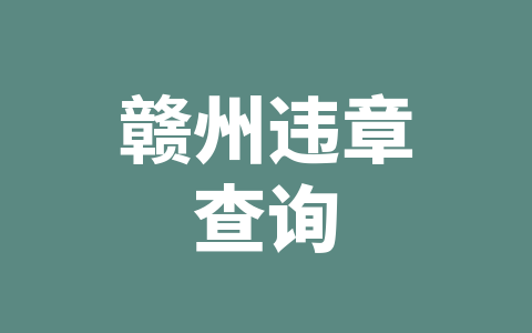 赣州违章查询