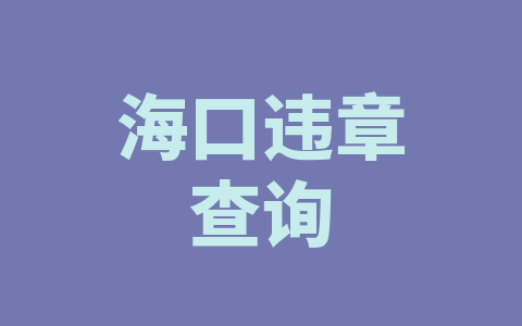 海口违章查询
