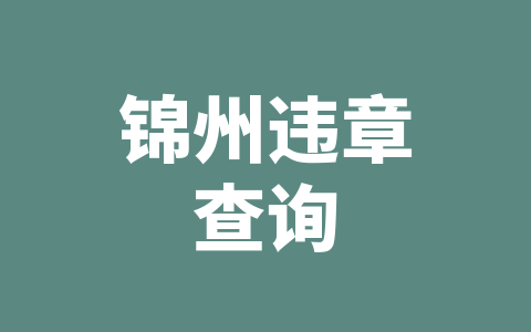 锦州违章查询