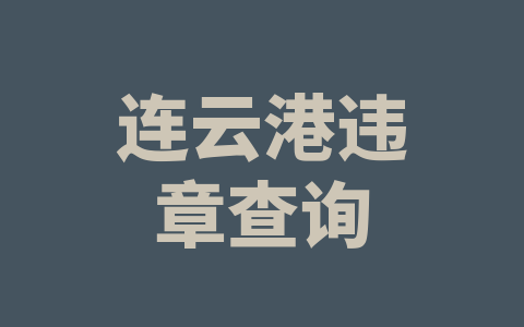 连云港违章查询