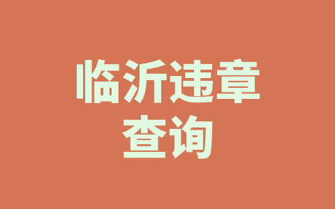 临沂违章查询