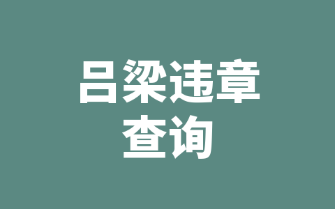 吕梁违章查询