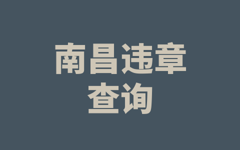 南昌违章查询