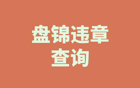 盘锦违章查询