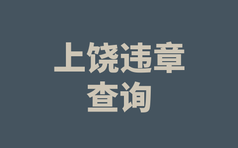 上饶违章查询