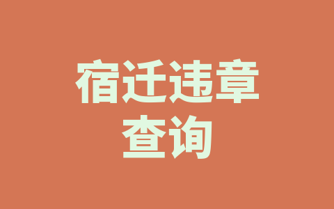 宿迁违章查询