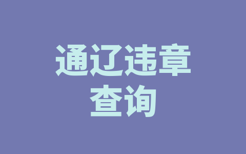 通辽违章查询