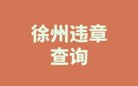 徐州违章查询