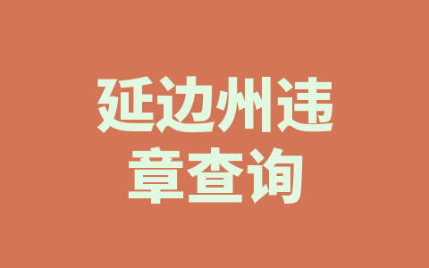 延边州违章查询