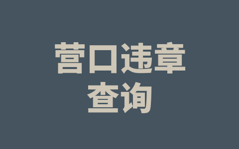 营口违章查询