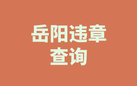 岳阳违章查询
