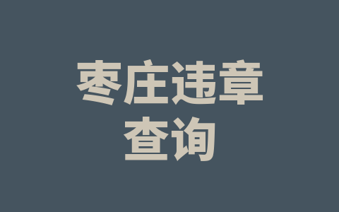 枣庄违章查询