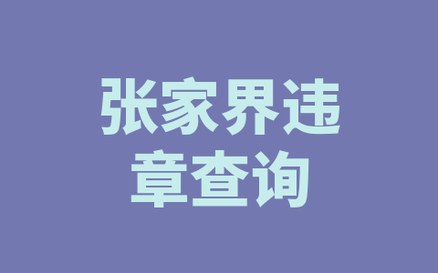 张家界违章查询