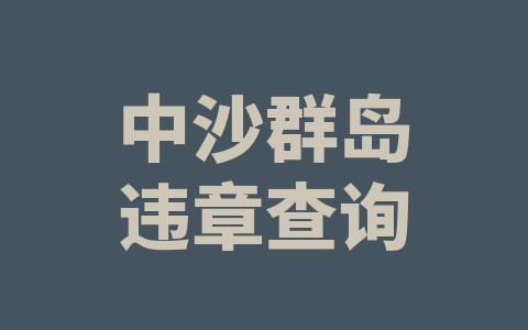 中沙群岛违章查询