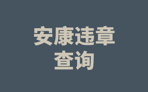 安康违章查询