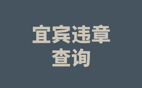 宜宾违章查询